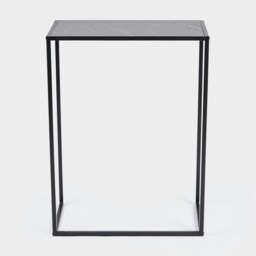 OHS Marble Top Modern Bedroom Nightstand Living Room Hallway End Console Table - Black