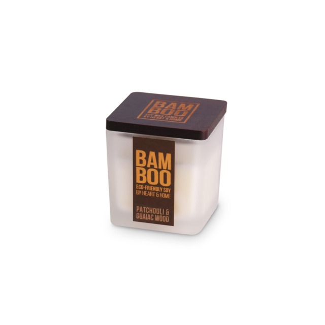 Bamboo Small Soy Wax Candle - Patchouli & Guaiac Wood