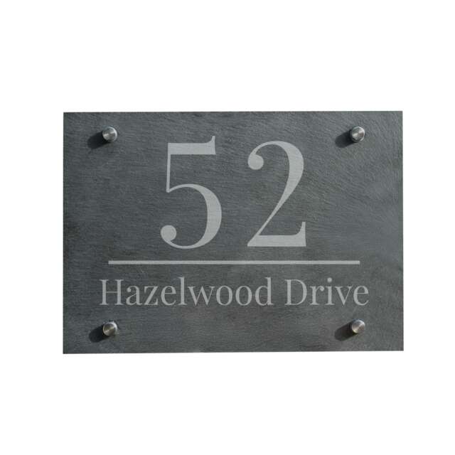 Personalised Large Number Slate House Sign