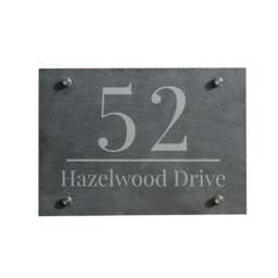 Personalised Large Number Slate House Sign