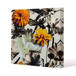 Orange Flower Print (Canvas Print) / 46 x 46 x 4cm Multi