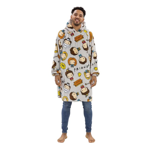 Friends Unisex Adult Fleece Sherpa Lined Oversized Blanket Hoodie Multi Multicoloured One Size 1