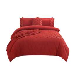 Ultra Soft Teddy Duvet Cover Set Christmas Tree Cozy Fleece Bedding Red Single