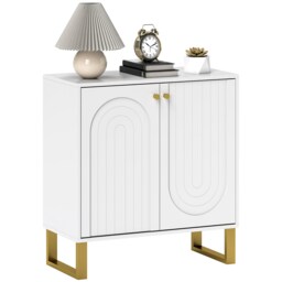 HOMCOM Sideboard with Adjustable Shelves & 2 Doors for Living Room, White