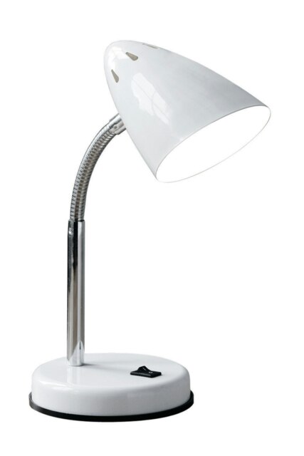Interiors by Premier White Gloss Desk Lamp, Adjustable Living Room Desk Lamp, Minimalistic Desk Lamp for Reading & Writing