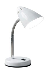 Orsina White Gloss Desk Lamp, Adjustable Living Room Desk Lamp, Minimalistic Desk Lamp for Reading & Writing