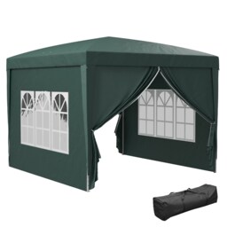 Outsunny 3x3(m) Pop Up Gazebo Canopy Marquee w/ Carry Bag, Green Green