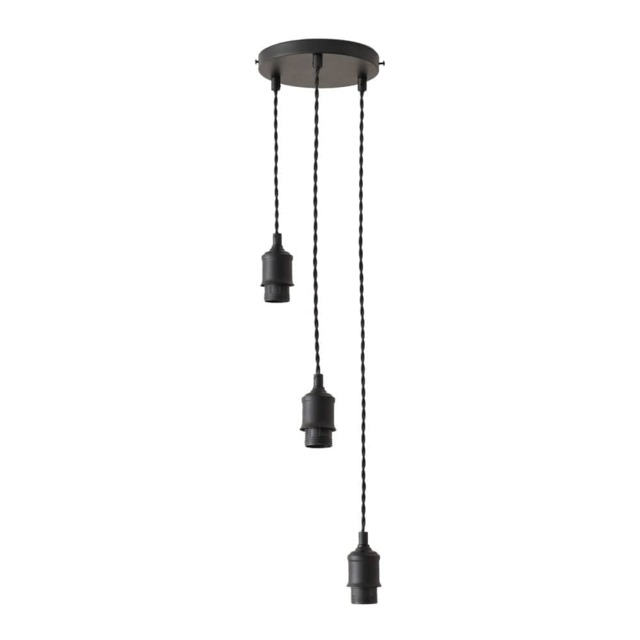 ValueLights Shaw Cluster Drop 3 Way Matte Black Adjustable Pendant Ceiling Light Black