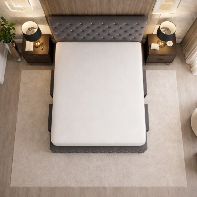 Double 4ft6 Chesterfield grey plush divan bed with headboard and footboard No Drawers