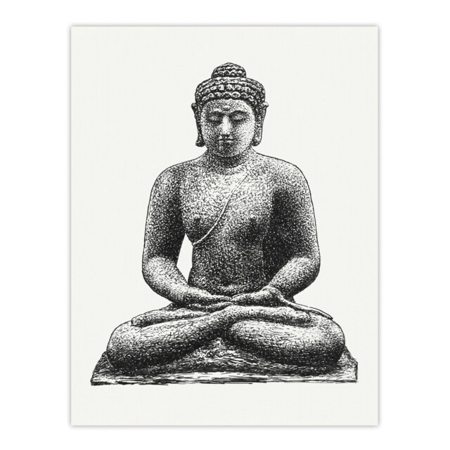Buddha On The Borobudur Drawing Leo Gestel Huge Wall Art Print 18X24 In