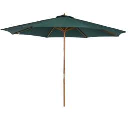 Outsunny Wooden Garden Parasol with Rope Pulley Mechanism Dark Green