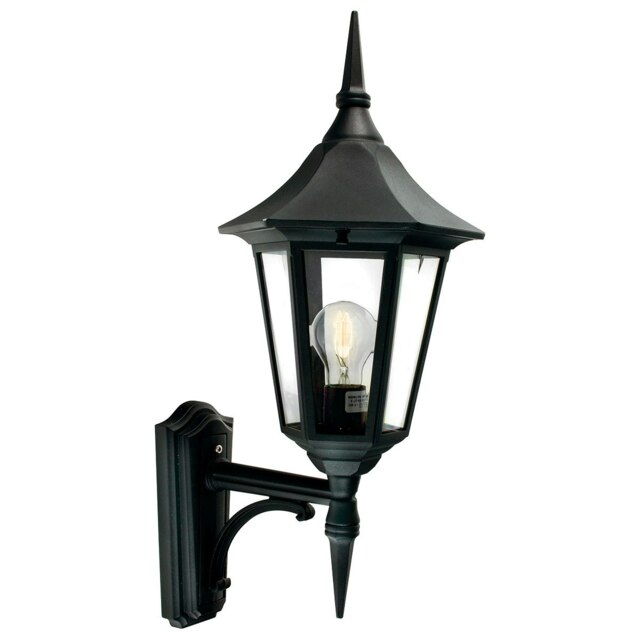 Valencia 1 Light Outdoor Wall Lantern Light Black IP54, E27
