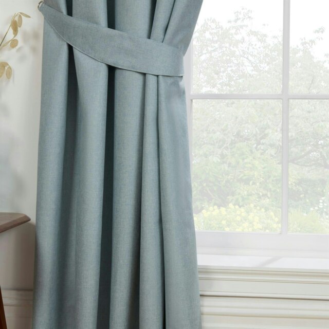 Eclipse - 100% Blackout Thermal Self-Lined Curtains - Eyelet - 100% Polyester (Duck Egg, 46''x 90'' - 117cm x 229cm (Pair)) Blue Blue