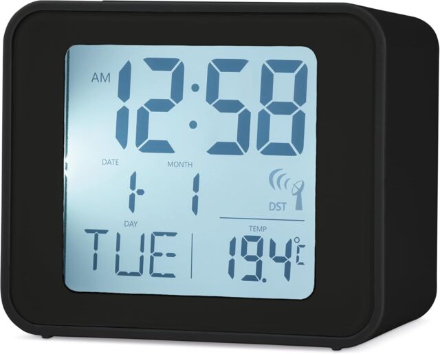 Acctim Cole Digital Alarm Clock Radio Controlled Superbrite Date & Temperature Display