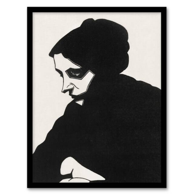 Samuel J De Mesquita Framed Wall Art Stylised Portrait of a Woman Home Décor