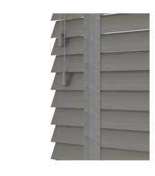 60cm Smooth Grey Faux Wood Venetian Blinds with Tapes (120cm Drop) Grey Grey