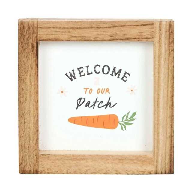 Something Different Welcome To Our Patch Wooden Framed Plaque - White/Brown - One Size
