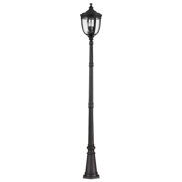 English Bridle 3 Light Large Outdoor Lamp Post Black IP44, E14