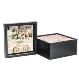 "Nicola Spring 10 x 10"" Photo Frames - Black/Black Mount - 3D Picture Frame Box Portrait Display Case (53 x 53cm) Set of 5"