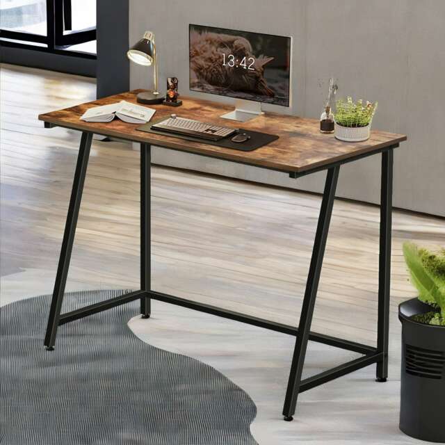 Industrial Rustic Computer Desk 100CM Wide Brown