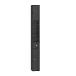 SoBuy BZR34-II-SCH,Tall Bathroom Storage Cabinet with 4 Adjustable Shelves and 1 Drawer Black Black 1