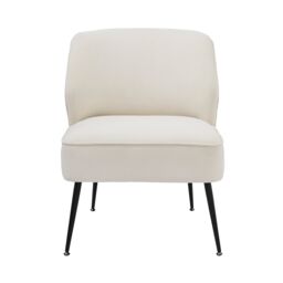 Ava Velvet Accent Chair Cream Natural