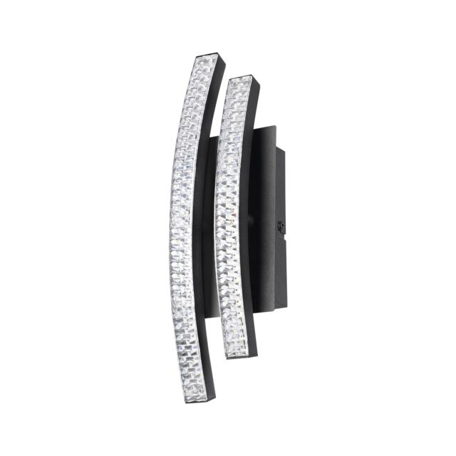 EGLO LEJIAS Indoor LED Wall Light, Warm White 3000K, Black Steel & Transparent Diffuser, Modern Decorative Lighting