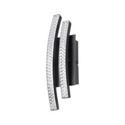 EGLO LEJIAS Indoor LED Wall Light, Warm White 3000K, Black Steel & Transparent Diffuser, Modern Decorative Lighting