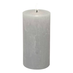 IHR Pillar Candle Medium Solid Colour Unscented 14cm Silver