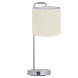 Chrome Arched Table Lamp with White Micropleat Shade Chrome White Large 1