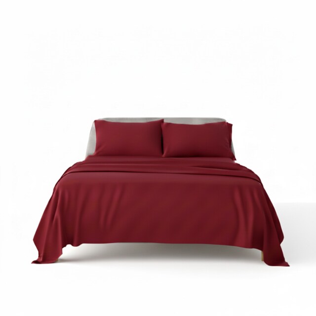Flannelette Cotton Duvet Cover Set Soft Brushed Warm Bedding Set Red Double