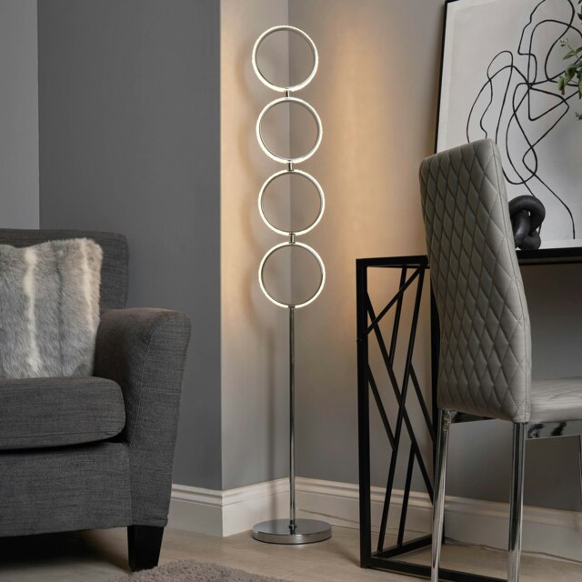 BHS Lena Floor Lamp, Silver
