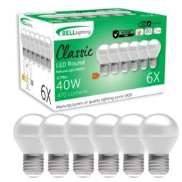 BELL Lighting E27 Edison Screw 4.7WLED Golf Ball Natural White 4000K Light Bulb