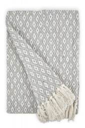 "Stockholm Collection Recycled Cotton Throw in Silver (90"" x 100"")"