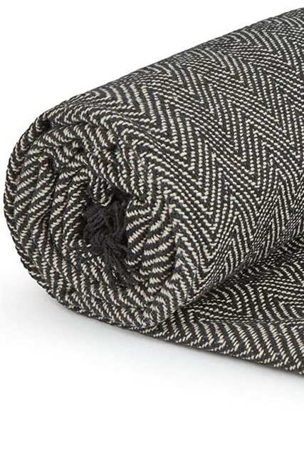 "Herringbone Throw 70 X 100"" - Black"