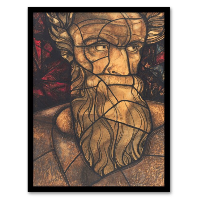 Richard Roland Holst Framed Wall Art St Matthew Stained Glass Design Home Décor