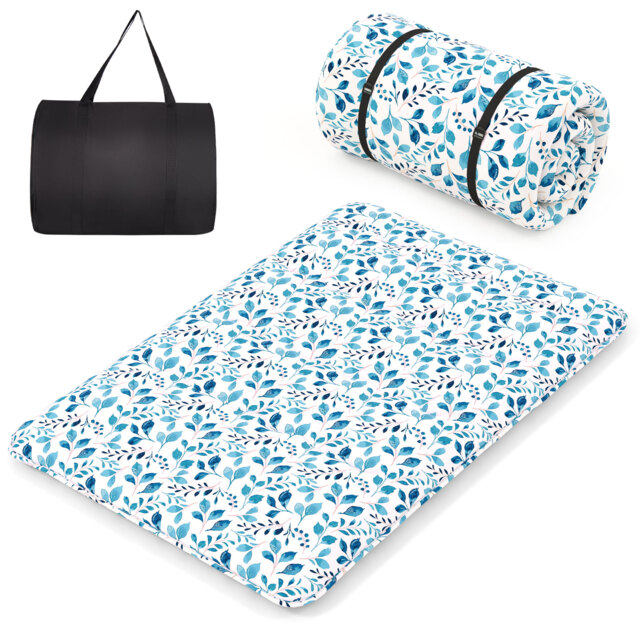 COSTWAY King Size Japanese Floor Mattress Futon Mattress 190x135x10cm-Blue