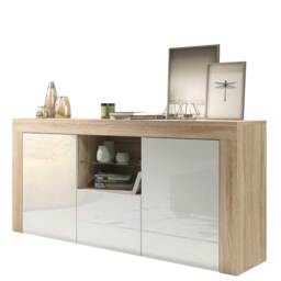 TV Unit TV Stand Oak White High Gloss Media Console Sideboard Storage Cabinet 145cm
