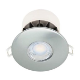 Set of 20 Fire Rated Brushed Steel LED Bathroom Recessed Downlights Chrome Brushed steel plate Large 20