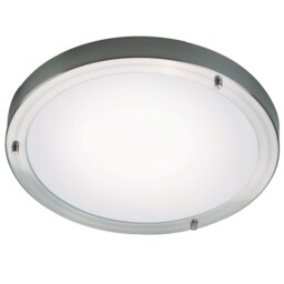 Nordlux Ancona Indoor Ceiling Light Silver Glass E27 Bathroom Safe - Mains Powered, IP44-43 Silver BS