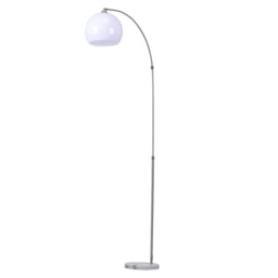 Living and Home Arched Floor Lamp with Marble Base White