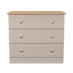Cumbria 3 Drawer Chest of Drawers in Kashmir Ash & Bardolino Oak (Ready Assembled) Cream Kashmir Ash & Bardolino Oak