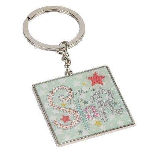 You're a Star keyring - Laura Darrington patchwork collection with pastel stars in gift box