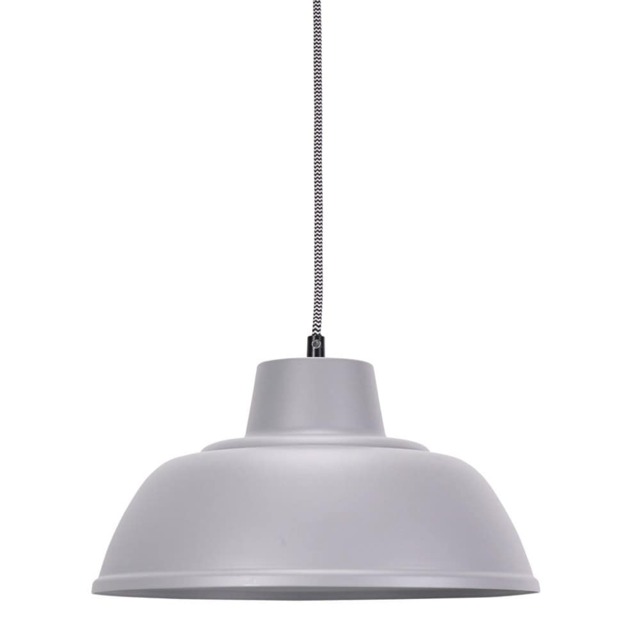 ValueLights Morris Stone Grey Metal Drop Hanging Pendant Ceiling Light Grey