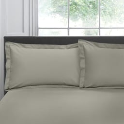 Appletree 200TC Plain Dye Pair of Oxford Pillowcases Silver