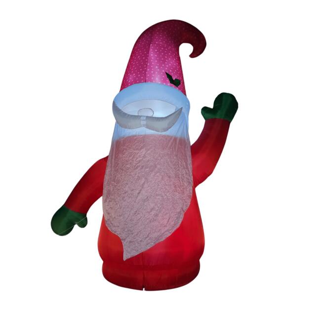 Giant: 20ft (6m) Outdoor Inflatable Light up Christmas Gonk with Raised Arm & LEDs
