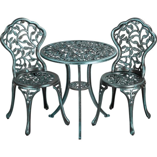 Yaheetech 3 Piece Outdoor Bistro Set for Garden-Green Green Green 1
