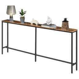 Industrial 180CM Wide Slim Hallway Console Table Rustic Brown Brown