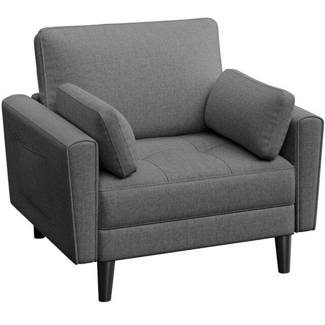 Yaheetech Tufted Oversized Armchair Grey Dark Grey