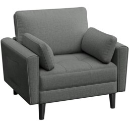 Yaheetech Tufted Oversized Armchair Grey Dark Grey